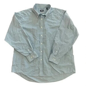 IZOD Shirt Men's Collared Plaid Long Sleeve Button Down Size 2XL  XXL